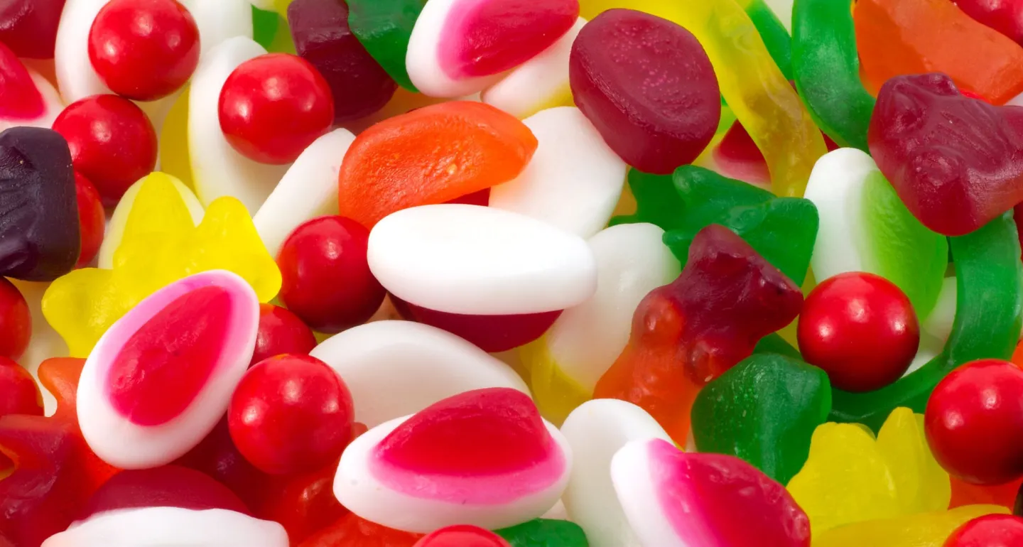 A closeup view of colorful candies