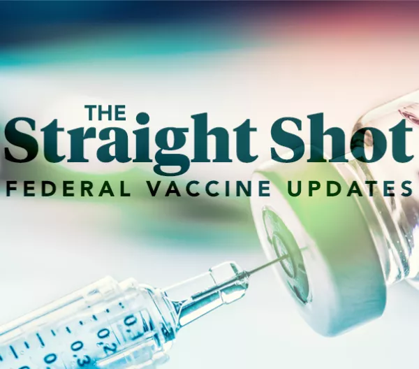 The Straight Shot title with a syringe and vial